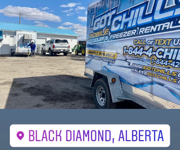 Refrigerated trailer delivered to a customer site in Black Diamond, Alberta